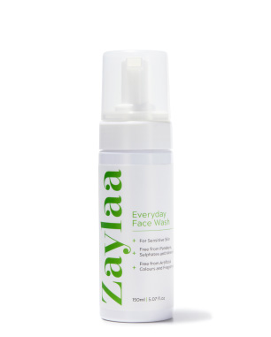 Image of a white bottle labeled 'Ever Face Wash' by Zaylaa on a white background.